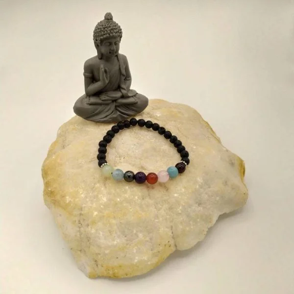 Bracelet Chemin de Vie Perles Lave 6mm